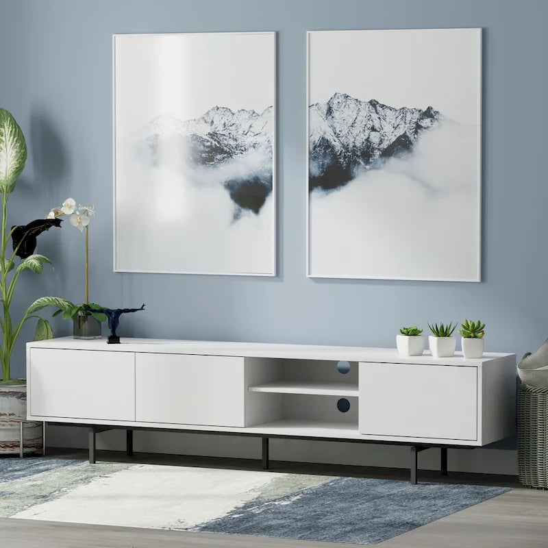 Meuble TV bas moderne du milieu du siècle Glenwillow Home Atlas 78 x 20