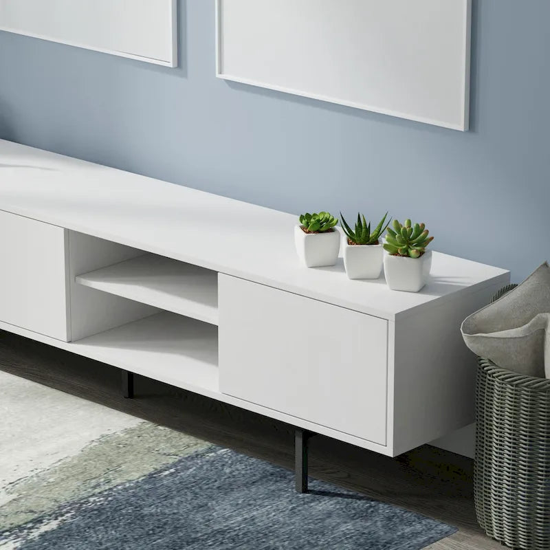 Meuble TV bas moderne du milieu du siècle Glenwillow Home Atlas 78 x 20