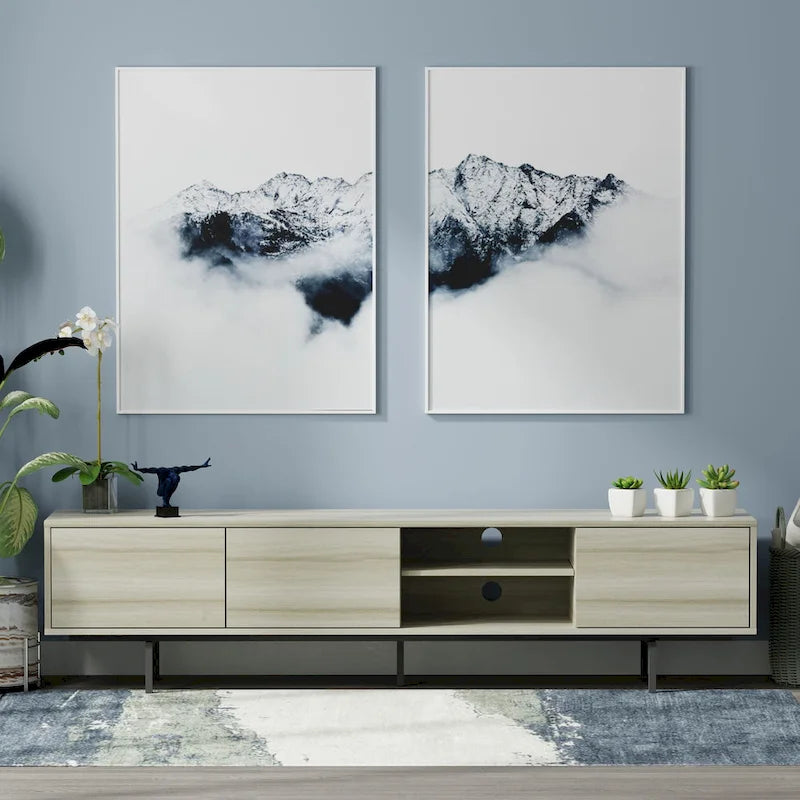 Meuble TV bas moderne du milieu du siècle Glenwillow Home Atlas 78 x 20