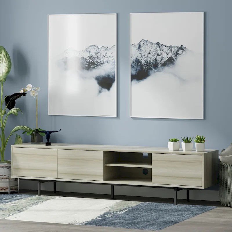 Meuble TV bas moderne du milieu du siècle Glenwillow Home Atlas 78 x 20
