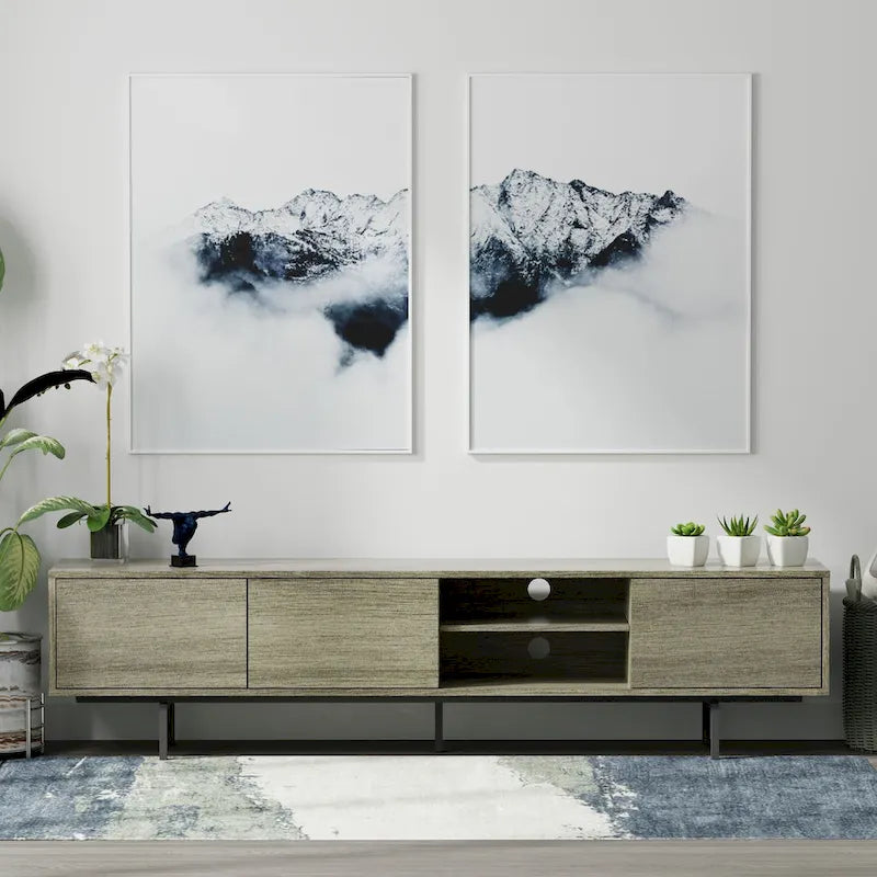 Meuble TV bas moderne du milieu du siècle Glenwillow Home Atlas 78 x 20