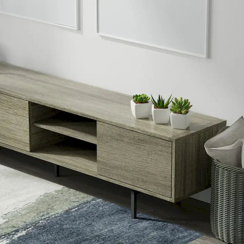 Meuble TV bas moderne du milieu du siècle Glenwillow Home Atlas 78 x 20
