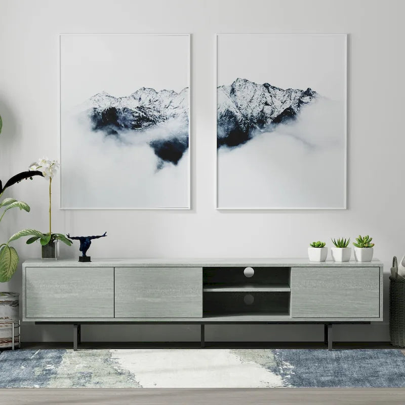 Meuble TV bas moderne du milieu du siècle Glenwillow Home Atlas 78 x 20