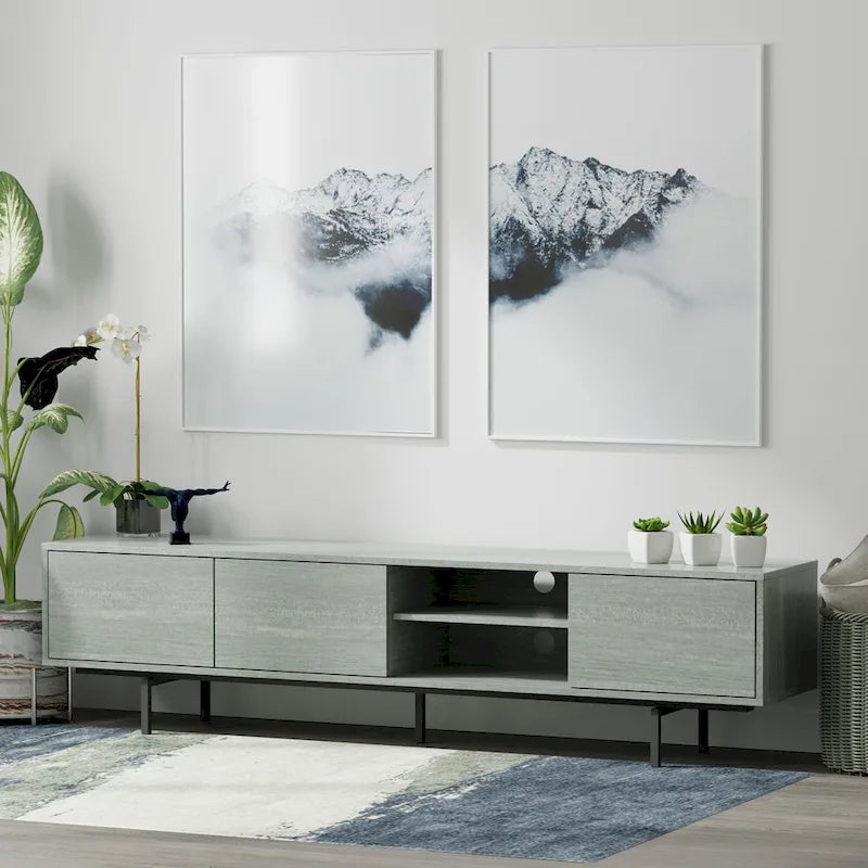 Meuble TV bas moderne du milieu du siècle Glenwillow Home Atlas 78 x 20
