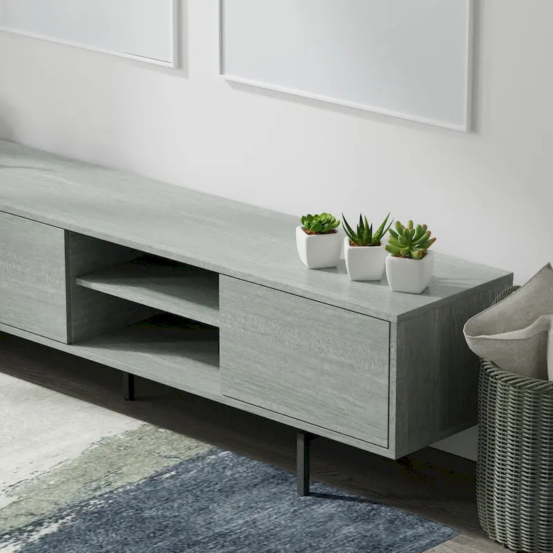 Meuble TV bas moderne du milieu du siècle Glenwillow Home Atlas 78 x 20