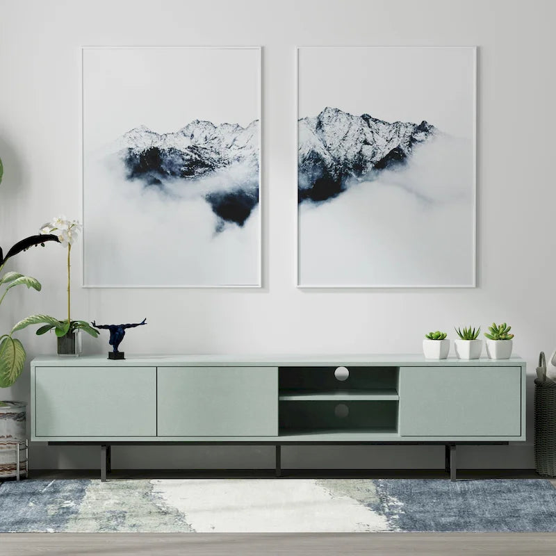 Meuble TV bas moderne du milieu du siècle Glenwillow Home Atlas 78 x 20
