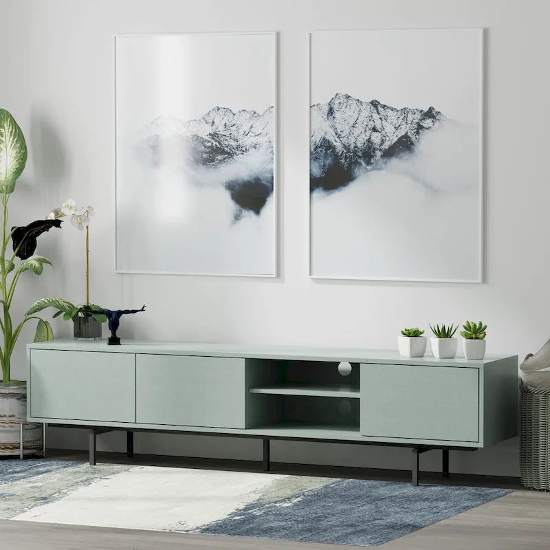 Meuble TV bas moderne du milieu du siècle Glenwillow Home Atlas 78 x 20