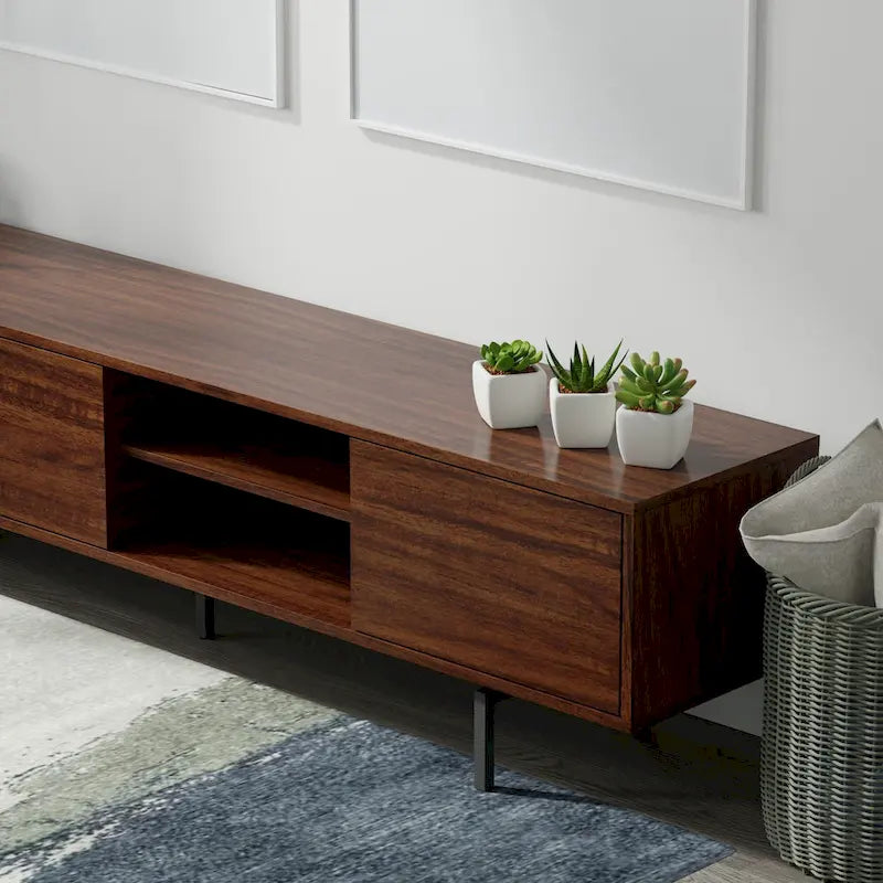 Meuble TV bas moderne du milieu du siècle Glenwillow Home Atlas 78 x 20