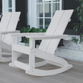 Fauteuil à bascule Adirondack moderne à 2 lattes en polyrésine pour l'intérieur et l'extérieur