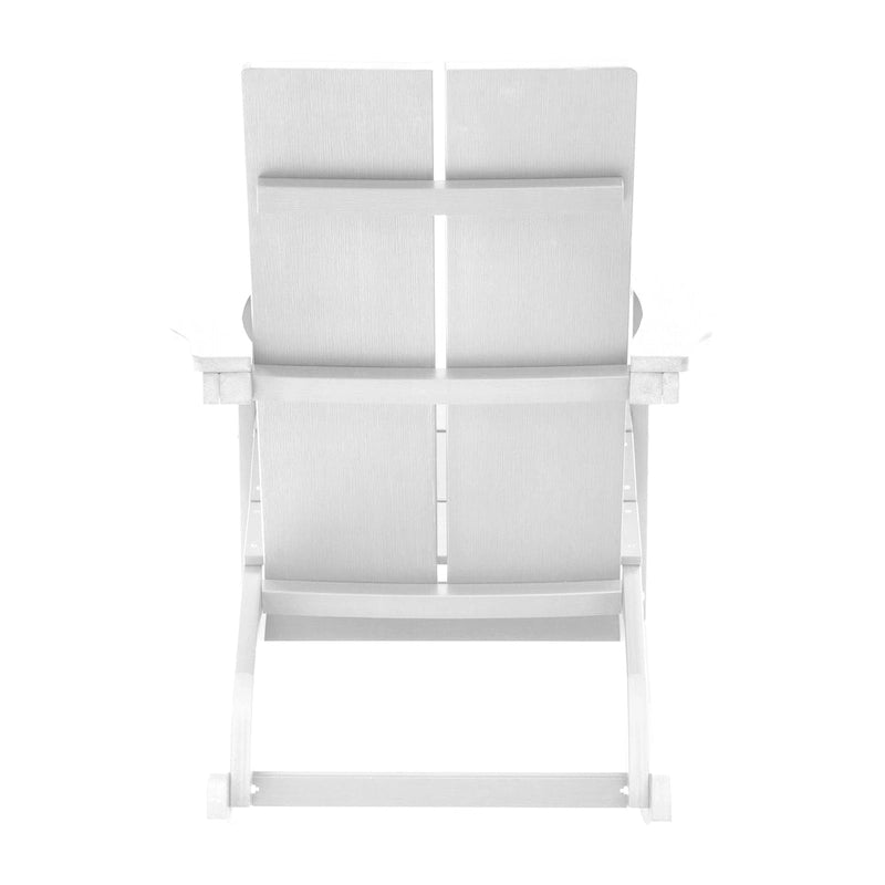 Fauteuil à bascule Adirondack moderne à 2 lattes en polyrésine pour l'intérieur et l'extérieur