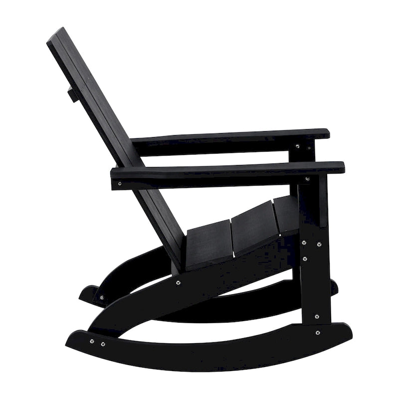 Fauteuil à bascule Adirondack moderne à 2 lattes en polyrésine pour l'intérieur et l'extérieur