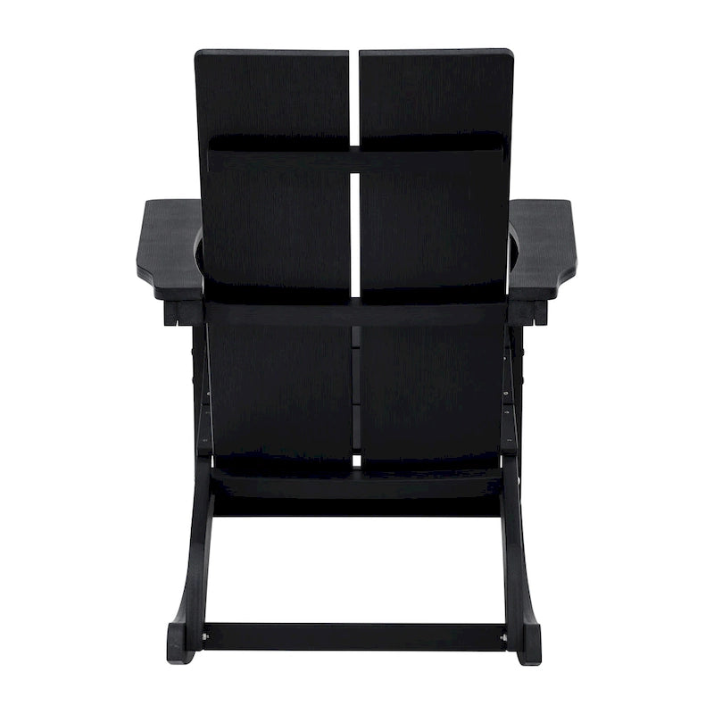 Fauteuil à bascule Adirondack moderne à 2 lattes en polyrésine pour l'intérieur et l'extérieur
