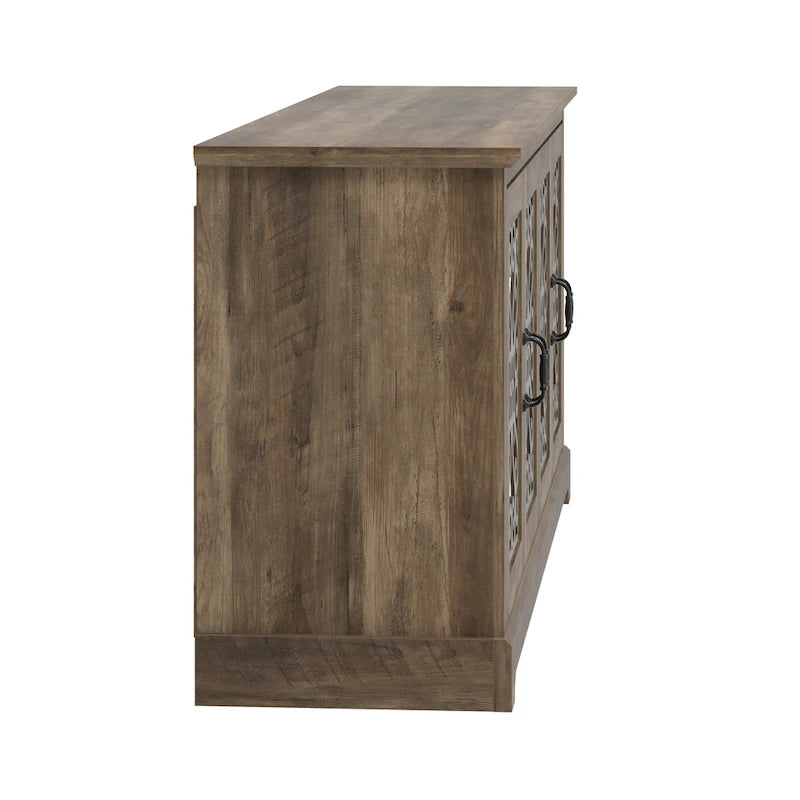 Meuble TV large 4 portes GALANO Calidia 68,2 po gris pierre pour téléviseurs jusqu'à 75 po - 68,2L x 17,1P x 29,3H