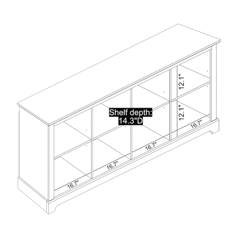Meuble TV large 4 portes GALANO Calidia 68,2 po gris pierre pour téléviseurs jusqu'à 75 po - 68,2L x 17,1P x 29,3H