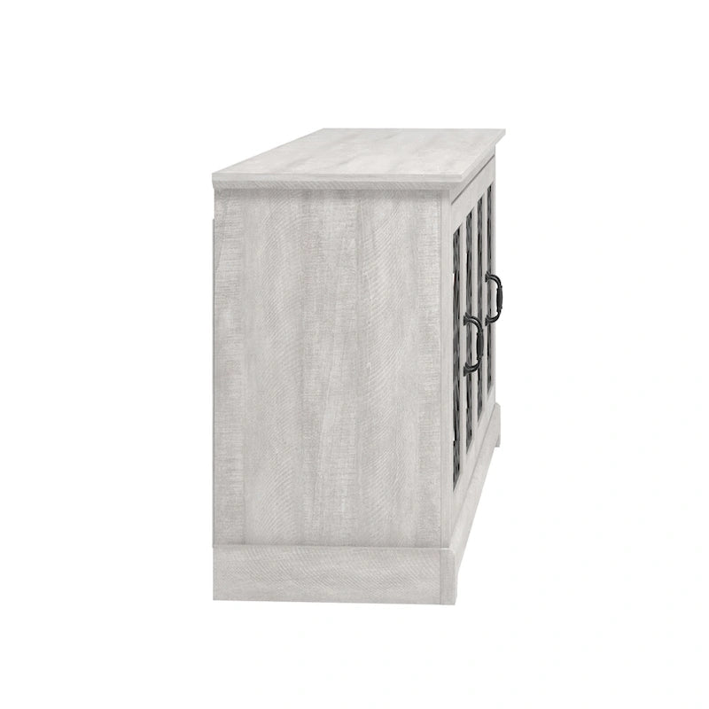 Meuble TV large 4 portes GALANO Calidia 68,2 po gris pierre pour téléviseurs jusqu'à 75 po - 68,2L x 17,1P x 29,3H