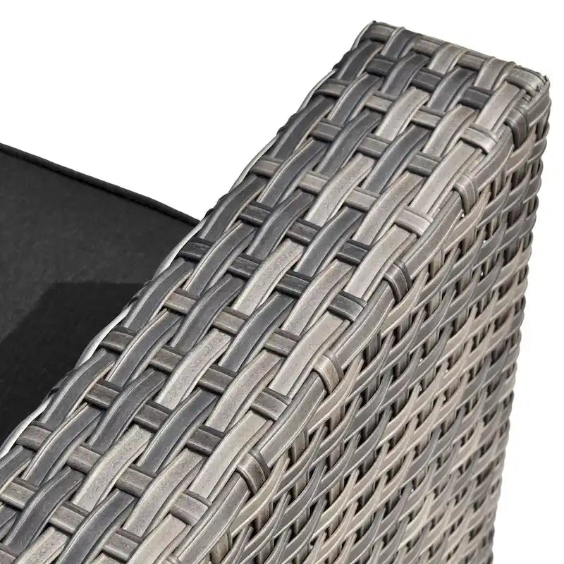 HOOOWOOO Ensemble de Meubles de Jardin en Rotin Gris 8 Pièces Canapé Modulable avec Table Foyer