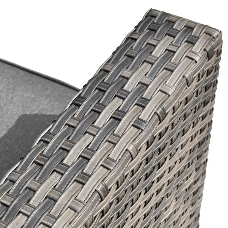 HOOOWOOO Ensemble de Meubles de Jardin en Rotin Gris 8 Pièces Canapé Modulable avec Table Foyer