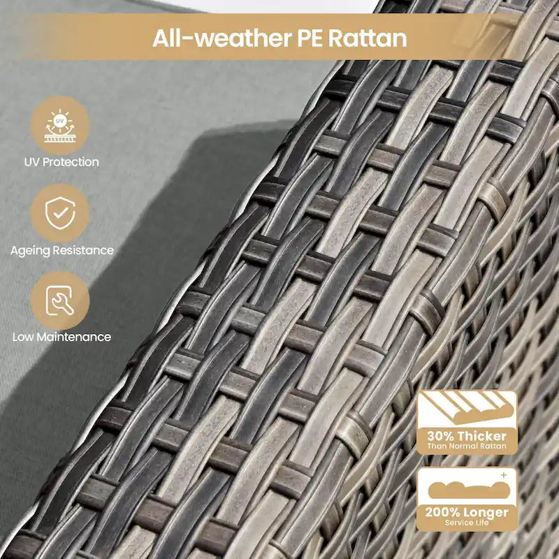 XIZZI Salon de jardin d'extérieur sectionnel 8 pièces avec table brasero