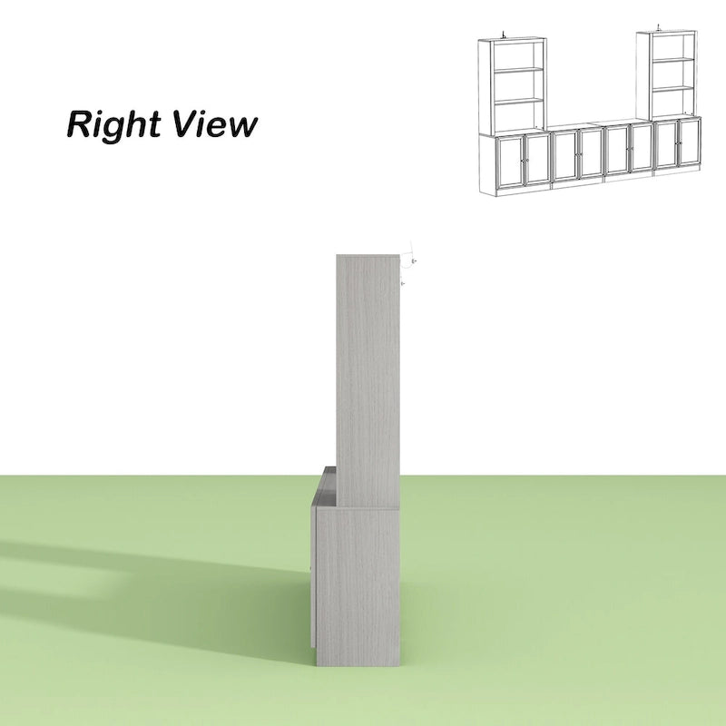 Meuble TV avec portes vitrées pour salons modernes - Meuble de divertissement - 126x70.9