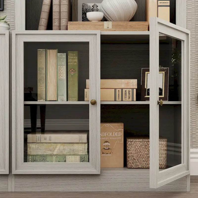 Meuble TV avec portes vitrées pour salons modernes - Meuble de divertissement - 126x70.9