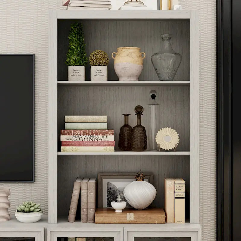 Meuble TV avec portes vitrées pour salons modernes - Meuble de divertissement - 126x70.9