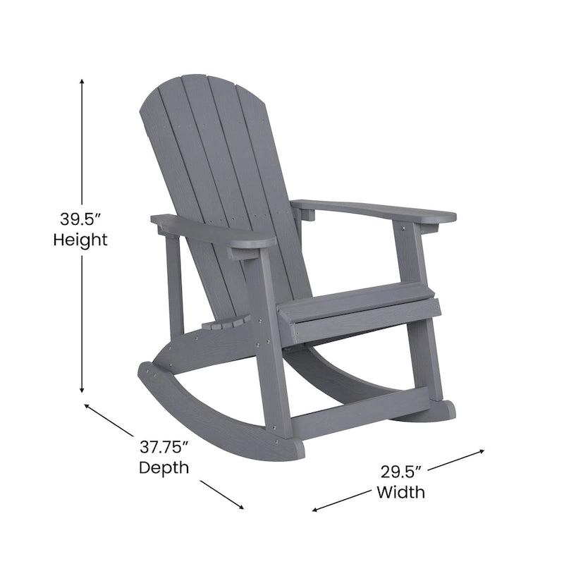 Ensemble de 2 chaises berçantes Adirondack en résine avec 1 table d'appoint