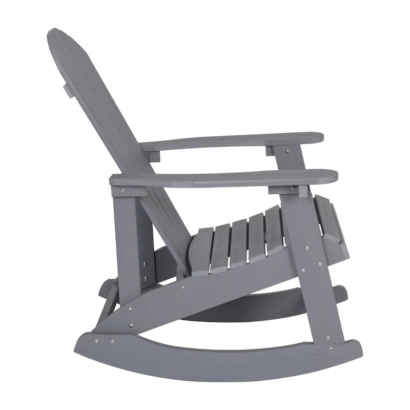 Ensemble de 2 chaises berçantes Adirondack en résine avec 1 table d'appoint