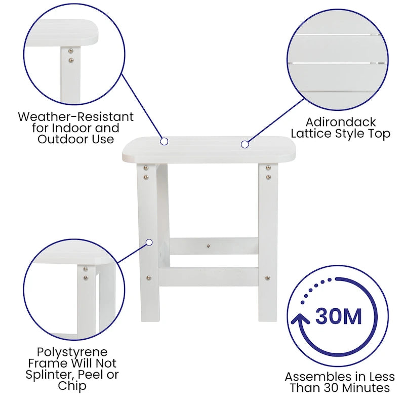 Ensemble de 2 chaises berçantes Adirondack en résine avec 1 table d'appoint