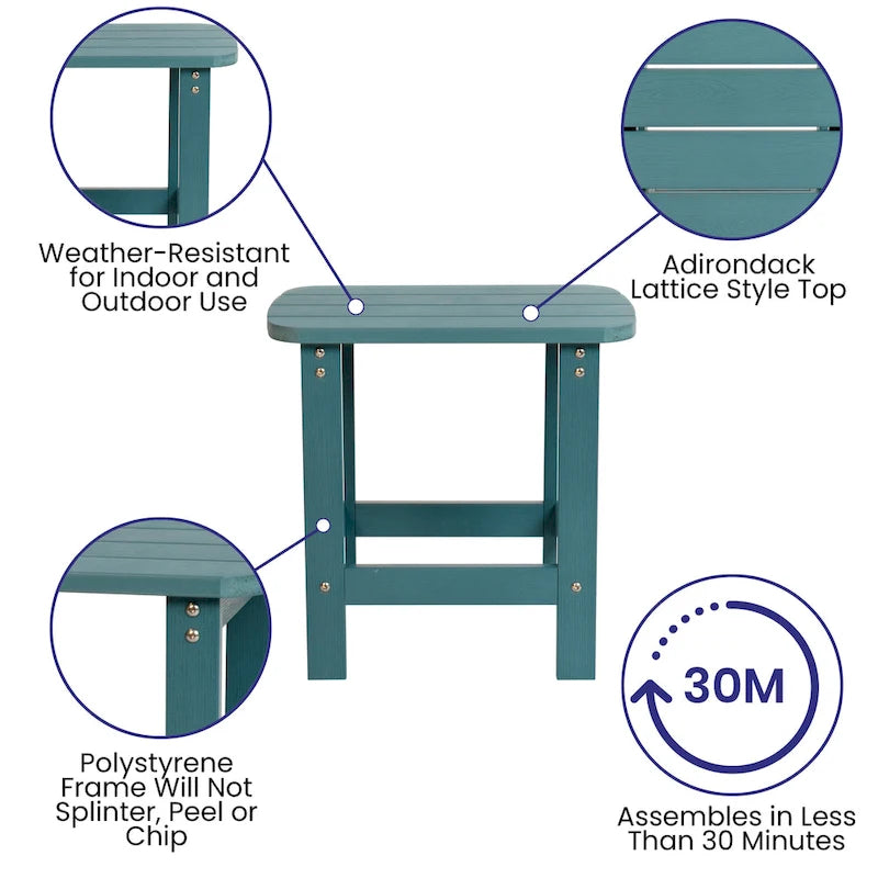 Ensemble de 2 chaises berçantes Adirondack en résine avec 1 table d'appoint