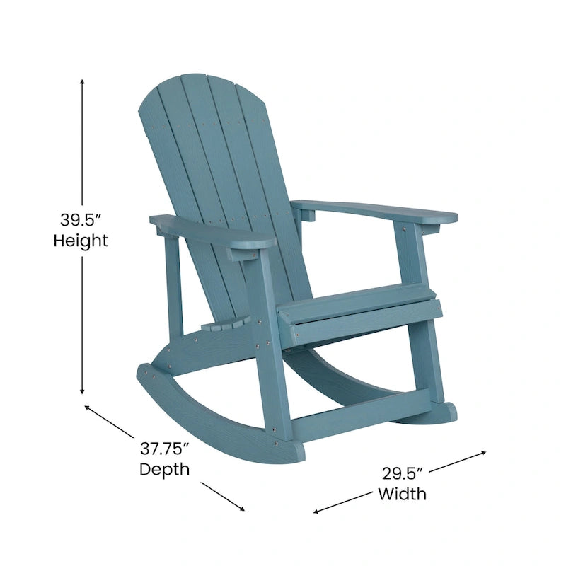 Ensemble de 2 chaises berçantes Adirondack en résine avec 1 table d'appoint
