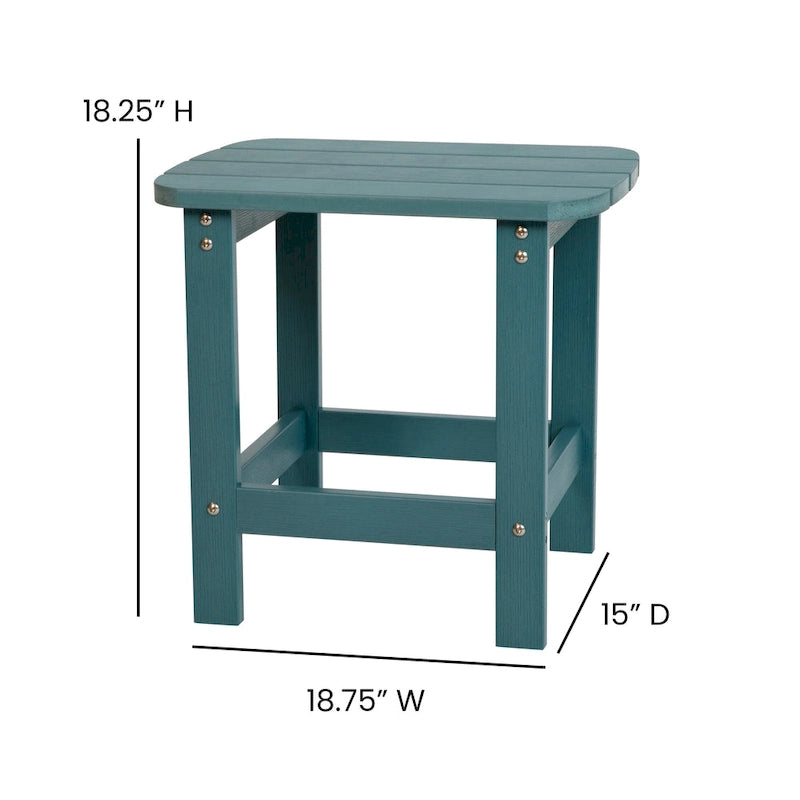 Ensemble de 2 chaises berçantes Adirondack en résine avec 1 table d'appoint