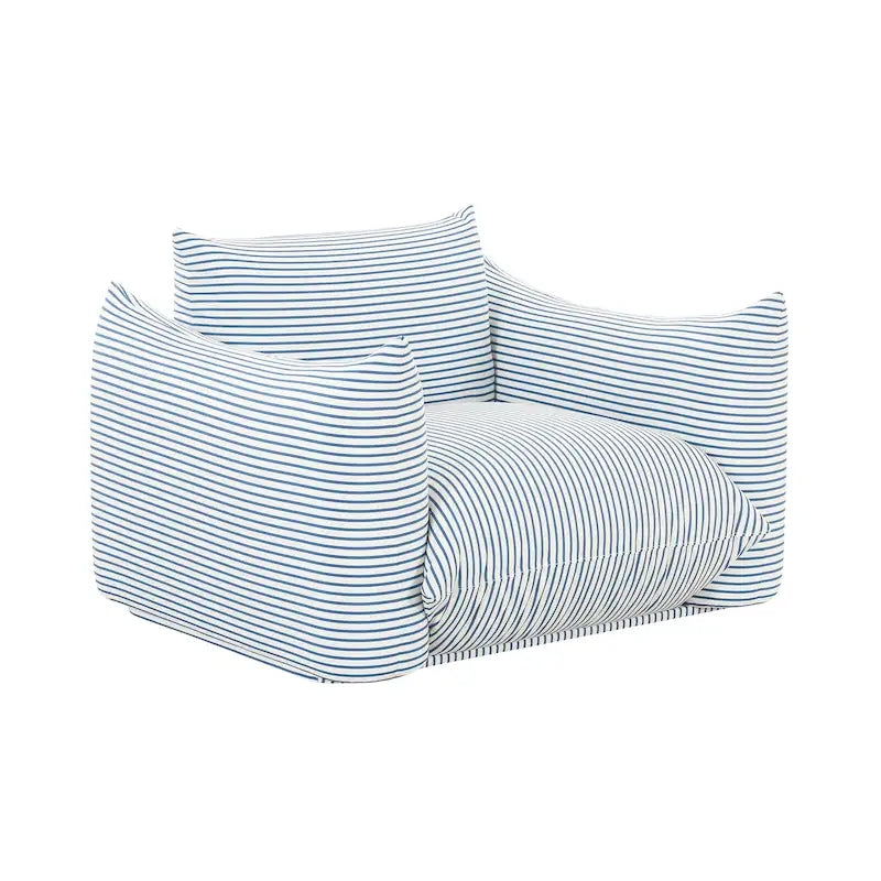 Fauteuil d'extérieur rayé Saint Tropez en tissu rembourré