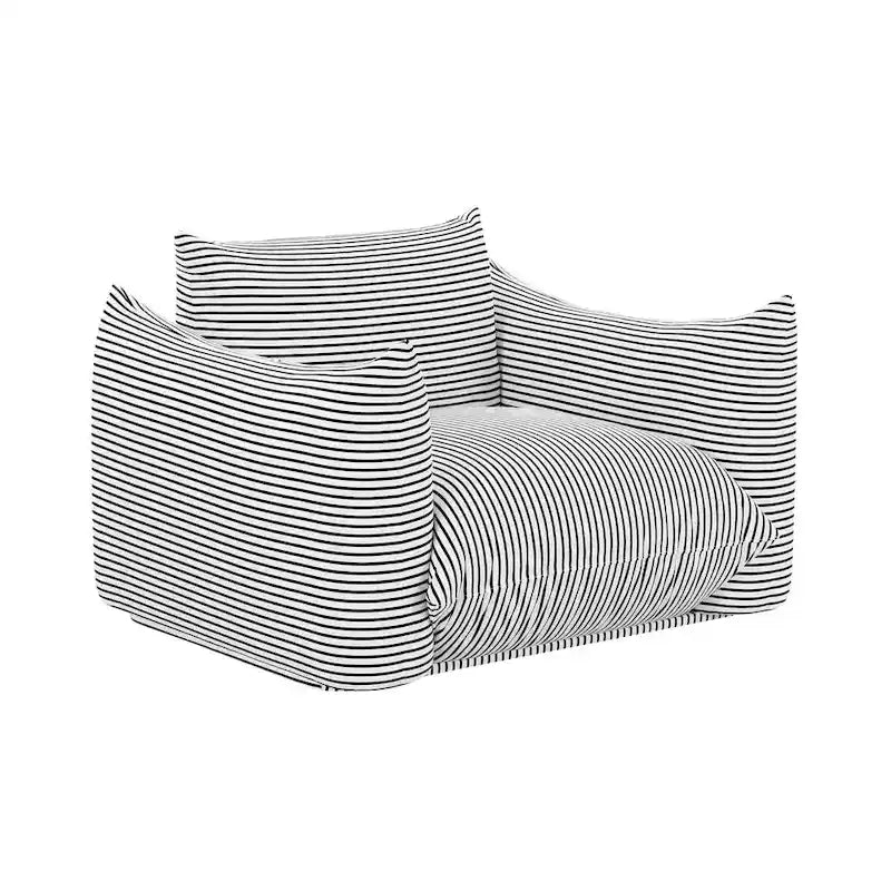 Fauteuil d'extérieur rayé Saint Tropez en tissu rembourré