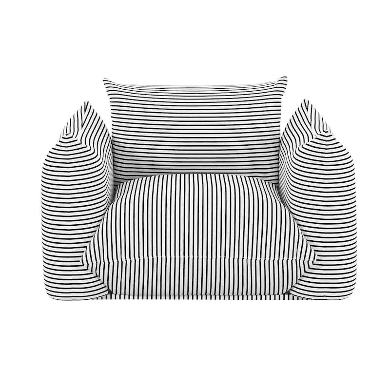 Fauteuil d'extérieur rayé Saint Tropez en tissu rembourré