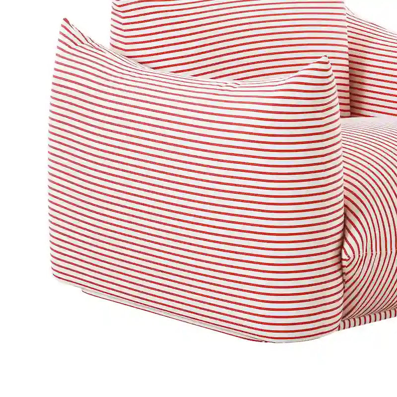 Fauteuil d'extérieur rayé Saint Tropez en tissu rembourré