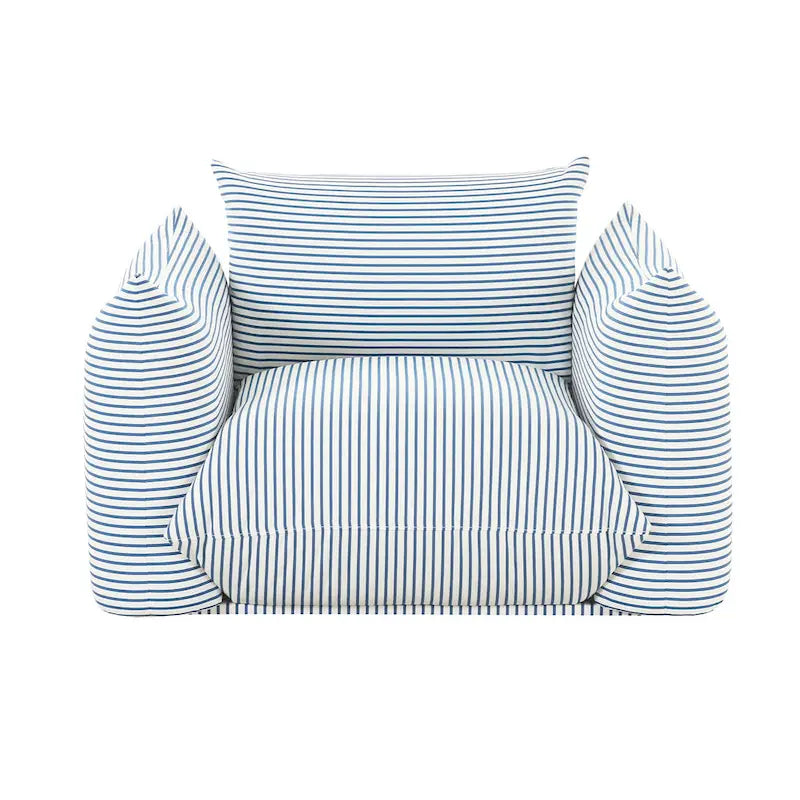 Fauteuil d'extérieur rayé Saint Tropez en tissu rembourré