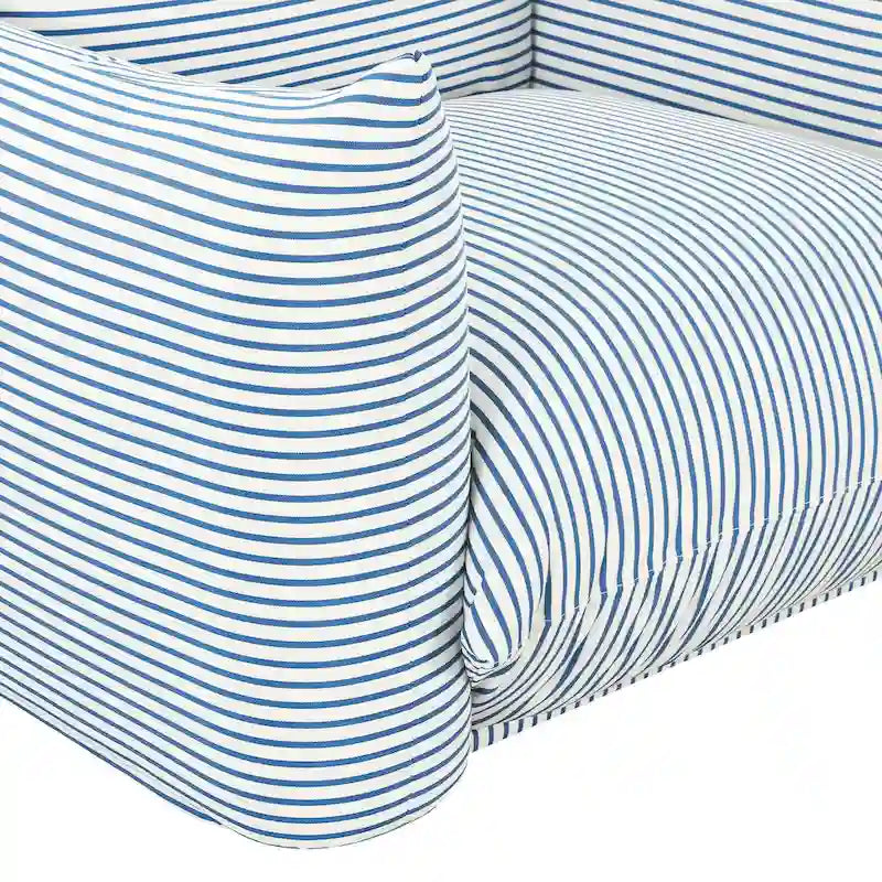 Fauteuil d'extérieur rayé Saint Tropez en tissu rembourré