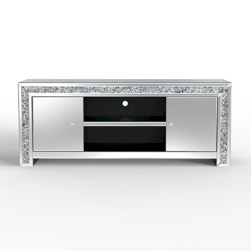 Meuble TV miroir diamant pour console multimédia 59 pouces