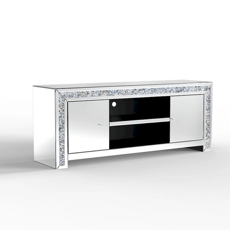 Meuble TV miroir diamant pour console multimédia 59 pouces