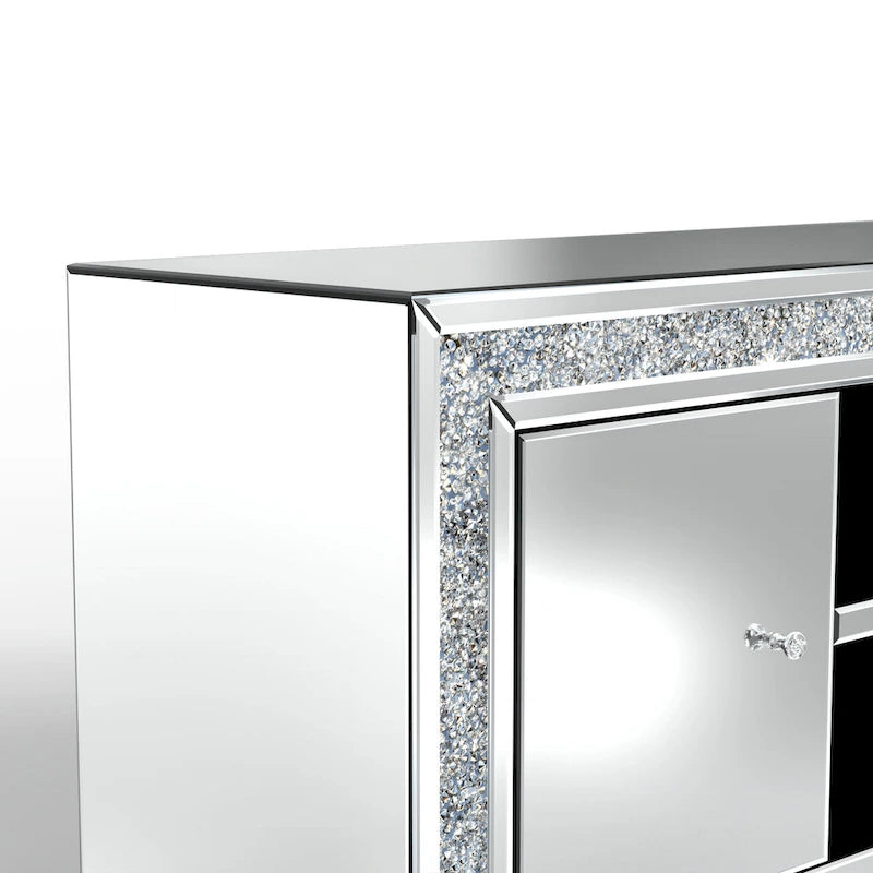 Meuble TV miroir diamant pour console multimédia 59 pouces
