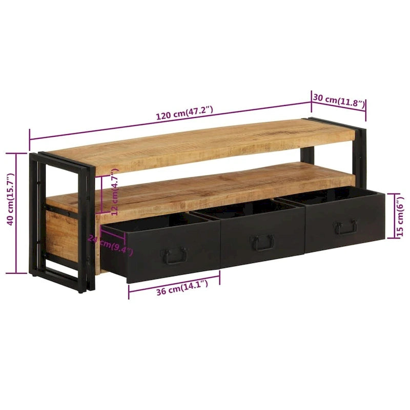 vidaXL Meuble TV, Console TV, Meuble d'appoint, Meuble multimédia, Buffet - 120 x 30 x 40 cm