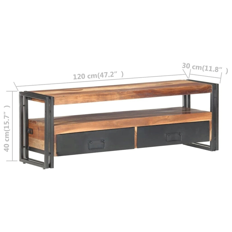 Meuble TV vidaXL 120x30x40 cm en bois massif avec finition