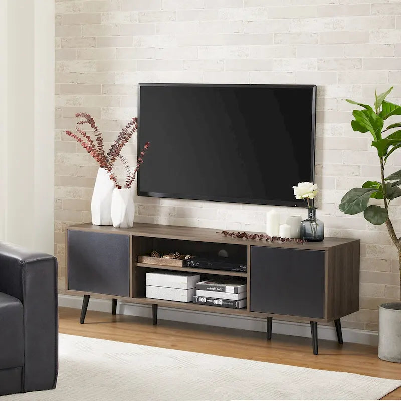 Meuble TV Mid-Century Modern pour téléviseurs de 32 à 65 pouces - 42 pouces