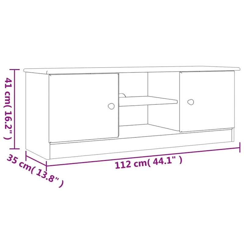 Meuble TV vidaXL ALTA 44.1x13.8x16.1 Bois de pin massif - 44.1 x 13.8 x 16.1