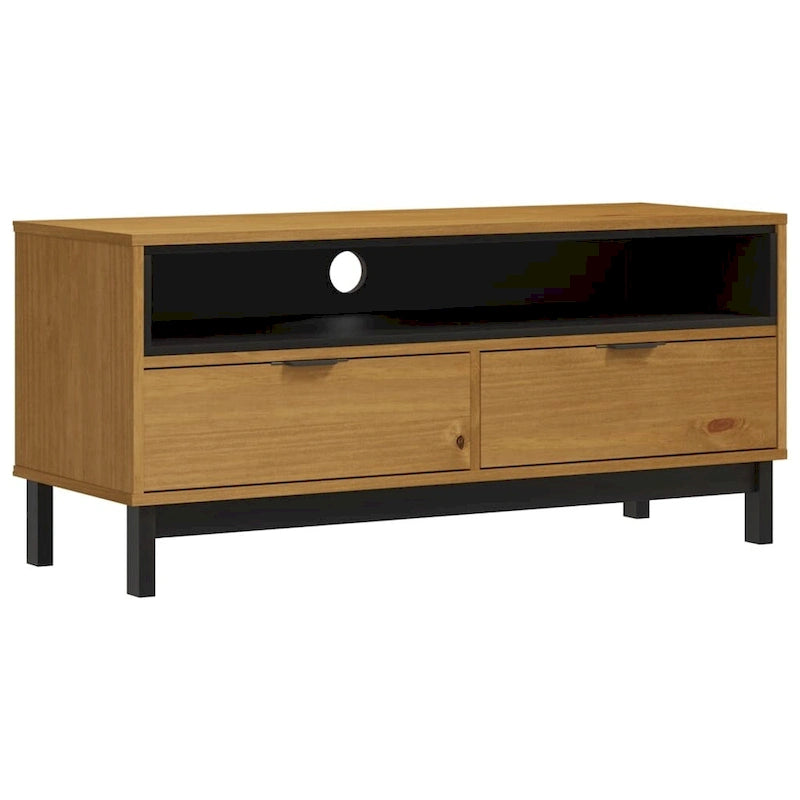 vidaXL Meuble TV FLAM 110x40x50 cm Pin massif - 110 x 40 x 50
