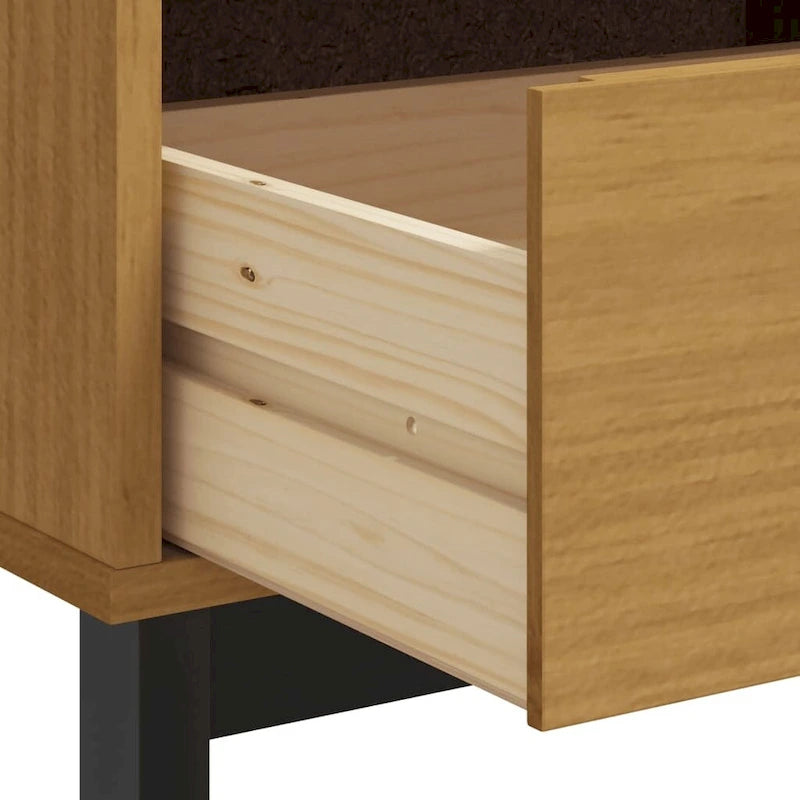 vidaXL Meuble TV FLAM 110x40x50 cm Pin massif - 110 x 40 x 50