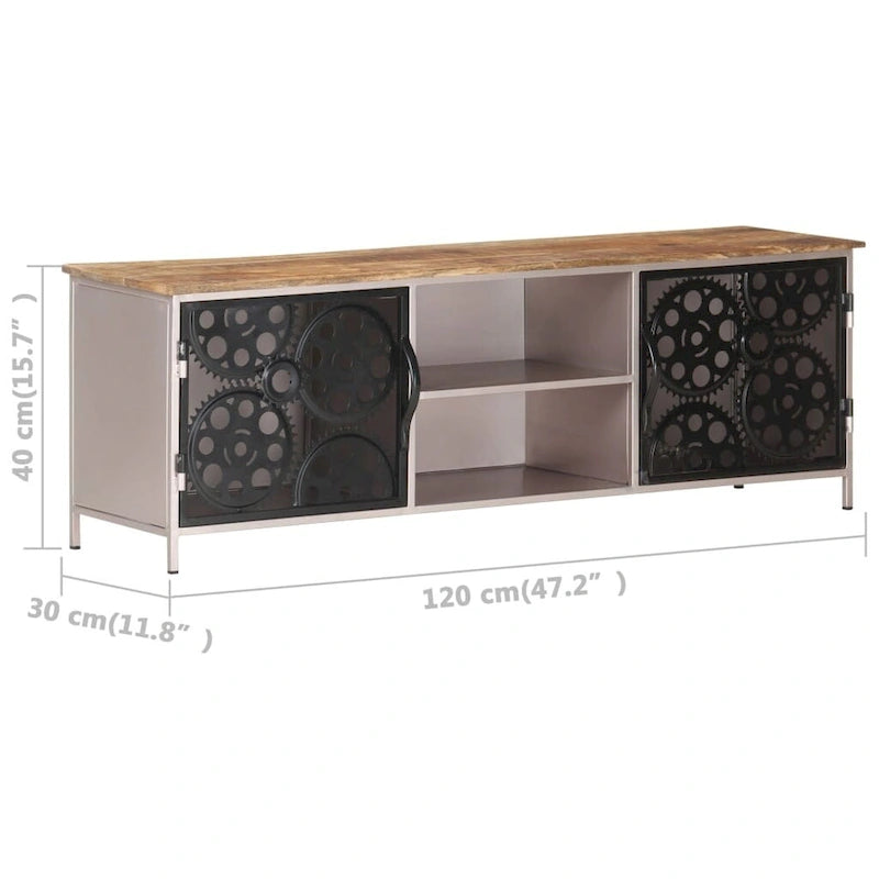 Meuble TV vidaXL 120x30x40 cm Bois de manguier brut