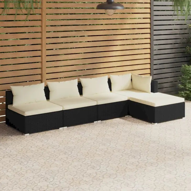 vidaXL Salon de jardin modulaire d'extérieur avec table en rotin synthétique