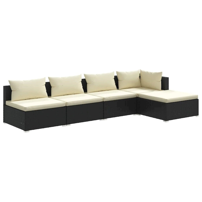 vidaXL Salon de jardin modulaire d'extérieur avec table en rotin synthétique