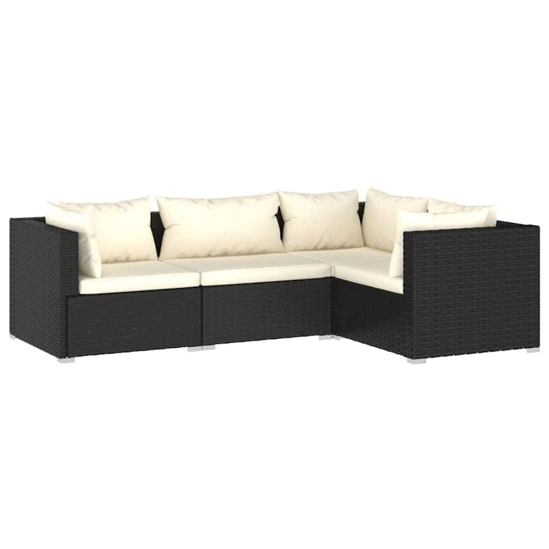vidaXL Salon de jardin modulaire d'extérieur avec table en rotin synthétique